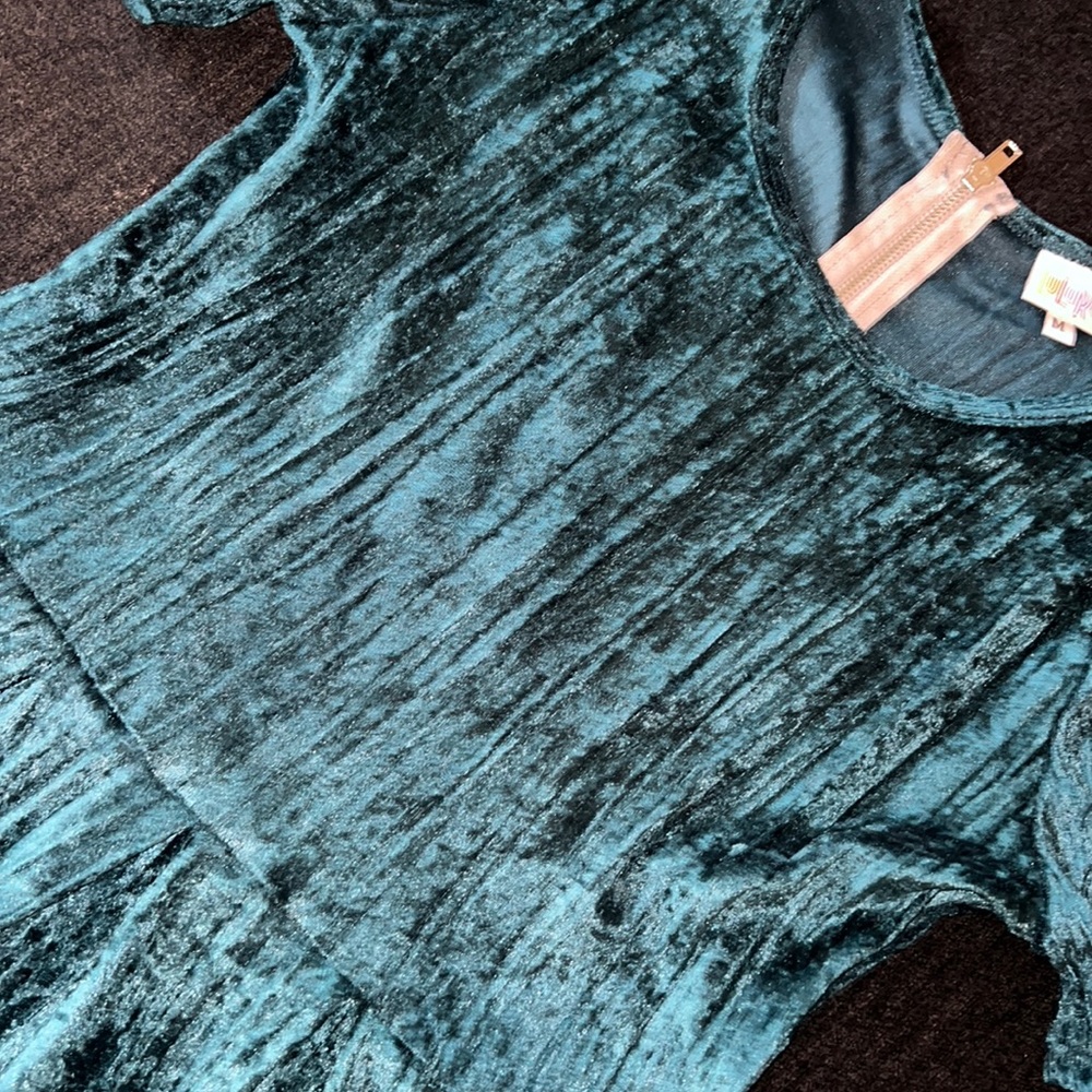 Lularoe teal velvet Amelia dress